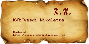 Kövesdi Nikoletta névjegykártya