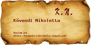 Kövesdi Nikoletta névjegykártya