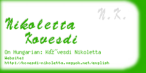 nikoletta kovesdi business card